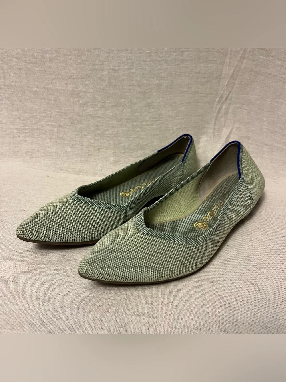 Rothy's The Point Classic Knit Green Flats